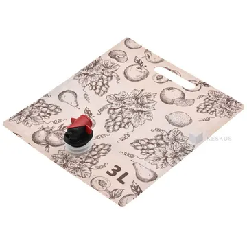 Brown fruits print standing pouch with butterfly tap 25+(15+13,5)x28cm 3L