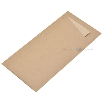 Brown cutlery pocket with 2-layered napkin 8,5+19cm, 100pcs/box