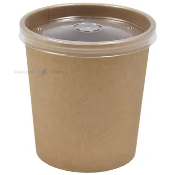 Kartongist pruun supitops kaanega 500ml, pakis 25tk