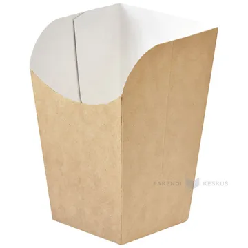 Brūna popkorna un frī kartupeļu kaste  72x72mm augstums 110mm 350ml, 25gb./iepakojumā