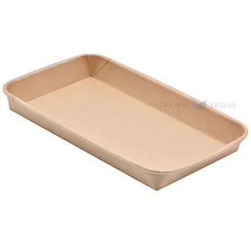 Brown carton sushi tray without lid 22,2x13,8x2,4cm, 25pcs/pack
