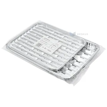 Aluminium foil grill tray with air holes 35x23cm and 23x28cm, 3+3pcs/pack