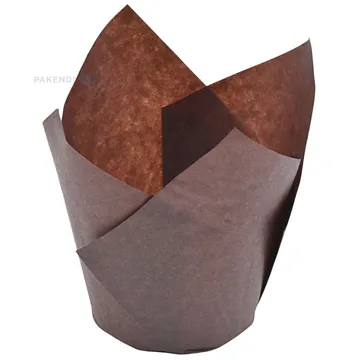 Brown paper tulip-shaped cupcake mold diam. 50mm height 90mm, 200pcs/pack
