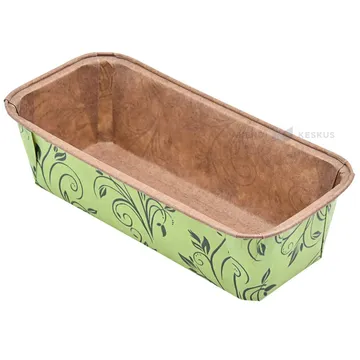 Green pattern paper baking mold 199x73x62mm 500g, 20pcs/pack