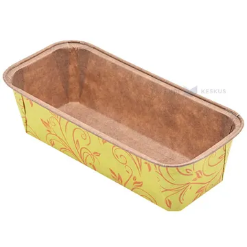 Yellow pattern paper baking mold 199x73x62mm 500g, 20pcs/pack