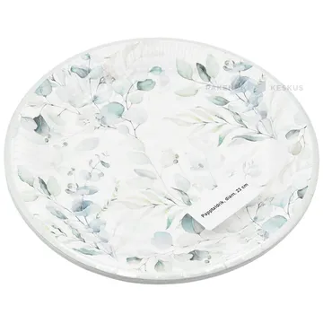 Papptaldrik rohekate eukalüpti lehtedega diameetriga 23cm, pakis 8tk