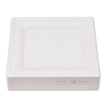 Square plate 100% biodegradable/compostable 16x16cm, 50pcs/pack