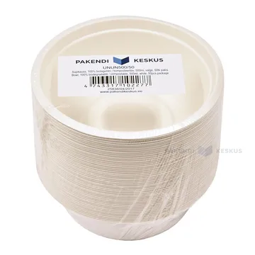 Soup bowl 100% biodegradable/compostable 500ml, 50pcs/pack