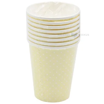 Beezikas pappkohvitops valgete täppidega 250ml, pakis 8tk