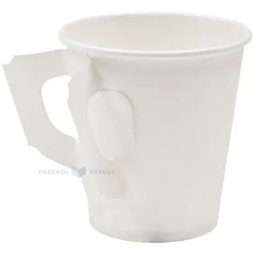 Kahvikuppi paperinen korvalla valkoinen 180ml, 50kpl/pkt