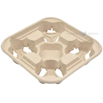 Paper mass coffee cup holder for four cups, 125pcs/pack