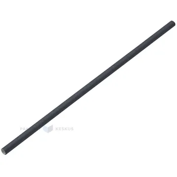 Black paper drinking straw 0,6x20cm unflexible, 250pcs/pack