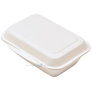 100% biolagunev/komposteeritav 1-osaline söögikarp kaanega 191x136x103mm, pakis 50tk