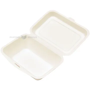 100% biolagunev/komposteeritav 1-osaline söögikarp kaanega 191x136x103mm, pakis 50tk