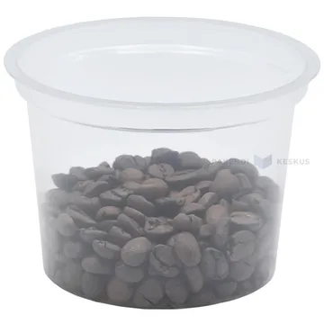 Läbipaistev toidutops ilma kaaneta PP 250ml diam. 95mm, pakis 50tk