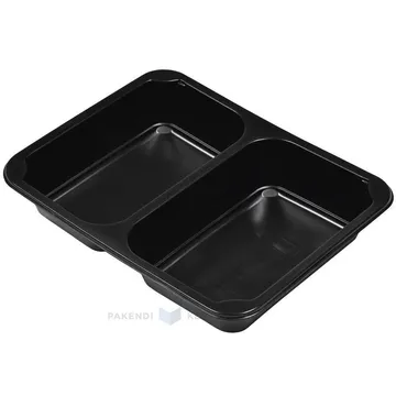 Must 2-osaline toidualus 227x178x40mm