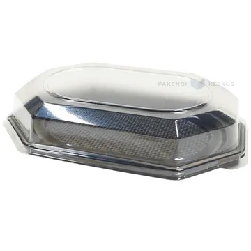 Black tray with transparent lid 450mm, 10pcs/pack