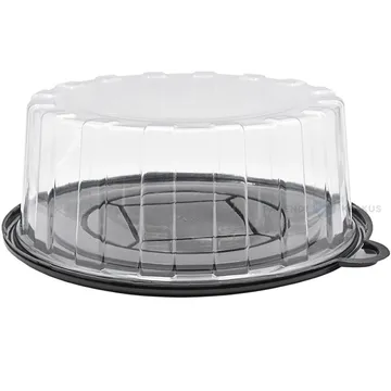 Kakkurasia kannella, PET, d. 300mm, kork 118mm, 2kg, musta alusta, kirkas kansi, 10kpl