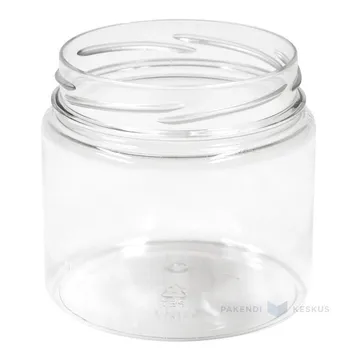 Plastikust purk "Cylindrical" PET 300ml diameetriga 83mm