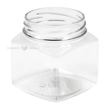 Plastikust purk "Square" PET 250ml diameetriga 63mm