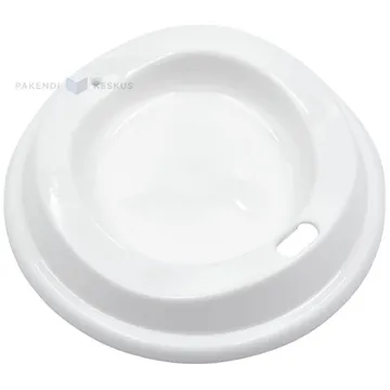 Korduvkasutatav valge kaas korduvkasutatavale 430ml kohvitopsile diameetriga 90mm PP 50x masinpesu