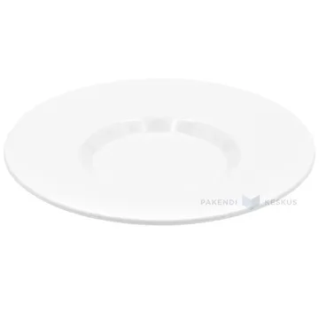 Korduvkasutatav valge plastikust taldrik 166ml kohvitassile diam. 129mm SAN 500x masinpestav, pakis 6tk