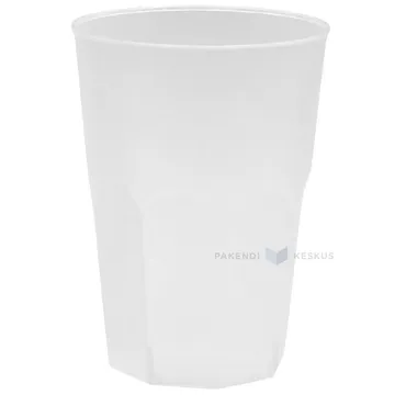 Korduvkasutatav plastikust matt joogiklaas 420ml PP 50x masinpestav