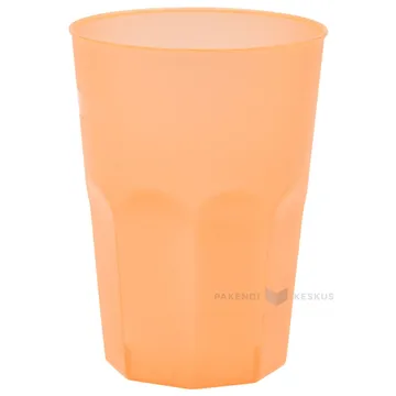 Korduvkasutatav plastikust oranz joogiklaas 420ml PP 50x masinpestav