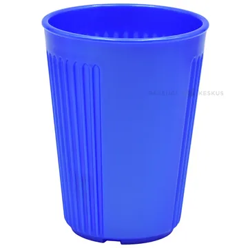 Reusable plastic blue drinking cup 440ml PS 50x machine washable