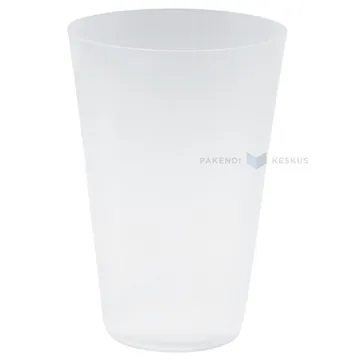 Reusable plastic matte white drinking glass 400ml PP 100x machine washable