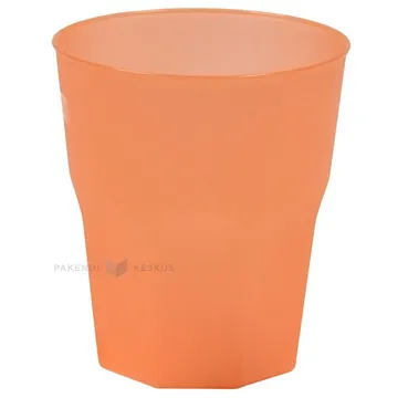 Korduvkasutatav plastikust oranz joogiklaas 350ml PP 50x masinpestav