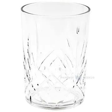 Reusable plastic drinking glass Crystal 410ml SAN 500x machine washable