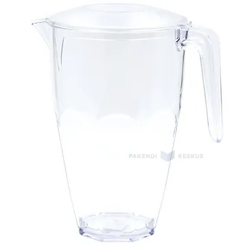 Reusable plastic transparent jug with lid 2250ml SAN 500x machine washable
