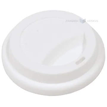 Reusable white silicone lid for drinking cup with diameter 85mm
