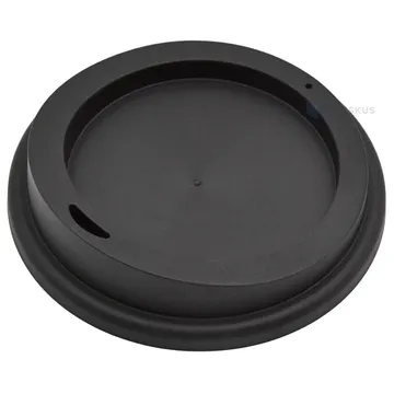 Силиконовая чёрная крышка многоразового использования для стакана диаметром 90мм