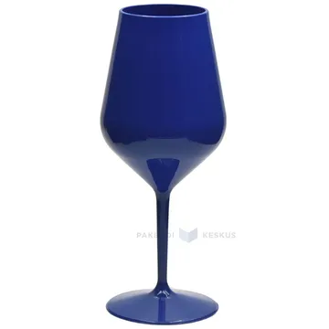 Reusable plastic dark blue wine goblet 470ml TT 350x machine washable