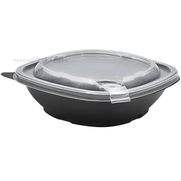 Korduvkasutatav must toidukarp läbipaistva kaanega 500ml 17x17x5cm PP 50x masinpestav, 50tk