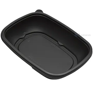 Korduvkasutatav must toidukarp läbipaistva kaanega 900ml 23x17x5cm PP 50x masinpestav, 50tk