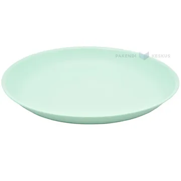 Korduvkasutatav heleroheline plastikust taldrik 27,4cm PP 125x masinpesu