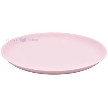 Korduvkasutatav heleroosa plastikust taldrik 27,4cm PP 125x masinpesu