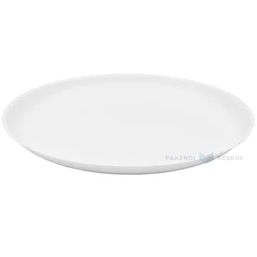 Korduvkasutatav valge plastikust taldrik 27,4cm PP 125x masinpesu