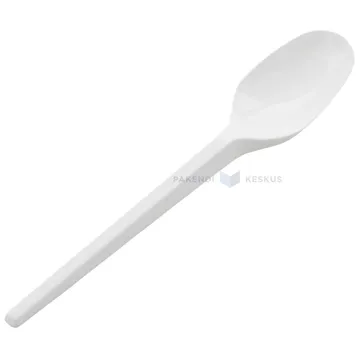 White reusable plastic coffee spoon 12cm PS 125x machine washable, 100pcs/pack