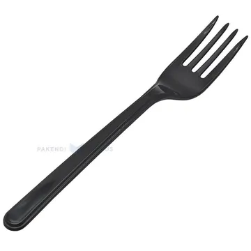Korduvkasutatav must kahvel 18cm PP 125x masinpesu, pakis 100tk