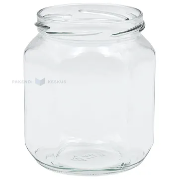 Glass jar without lid Esagonale 580ml diameter 82mm