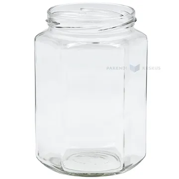 Glass jar without lid Esagonale 770ml diameter 82mm