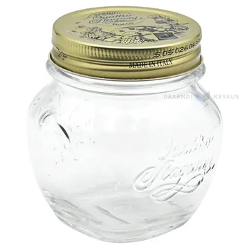 Klaaspurk kuldse kaanega Bormioli Anfora 300ml diameetriga 93mm