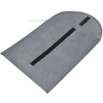 Grey textile reusable postal bag with pocket 24x35cm+10cm