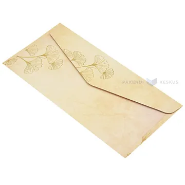 Hõlmikpuu kuldsete detailidega dekoratiivpaberist ümbrikud 22x11cm, pakis 10tk