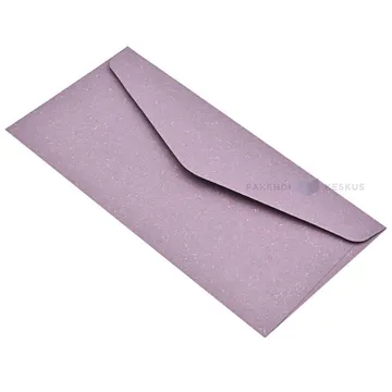 Tekstuurse pinnaga helelillad taaskasutatud paberist ümbrikud 22x11cm, pakis 10tk