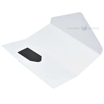 White decorative paper envelopes with a pocket 22x11cm, 5pcs/pack